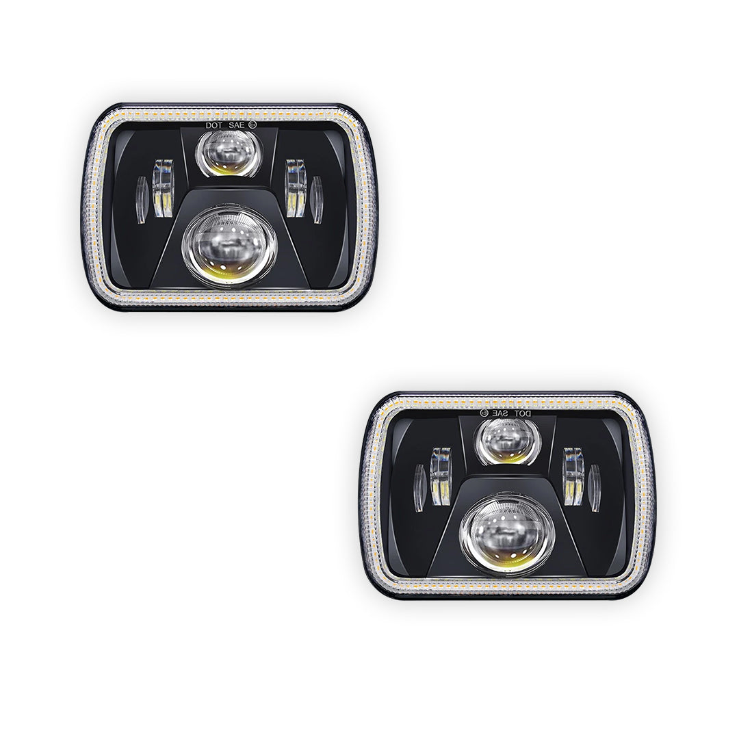 Nissan Navara D21 (1986 - 1997) LED Headlights Halo DRL LH + RH