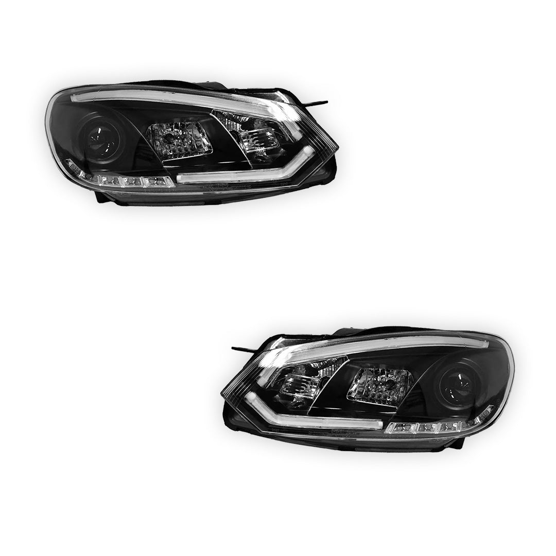 Volkswagen Golf MK6 (2009- 2013) 3D Stripe Bar LED DRL Projector Headlights LH + RH