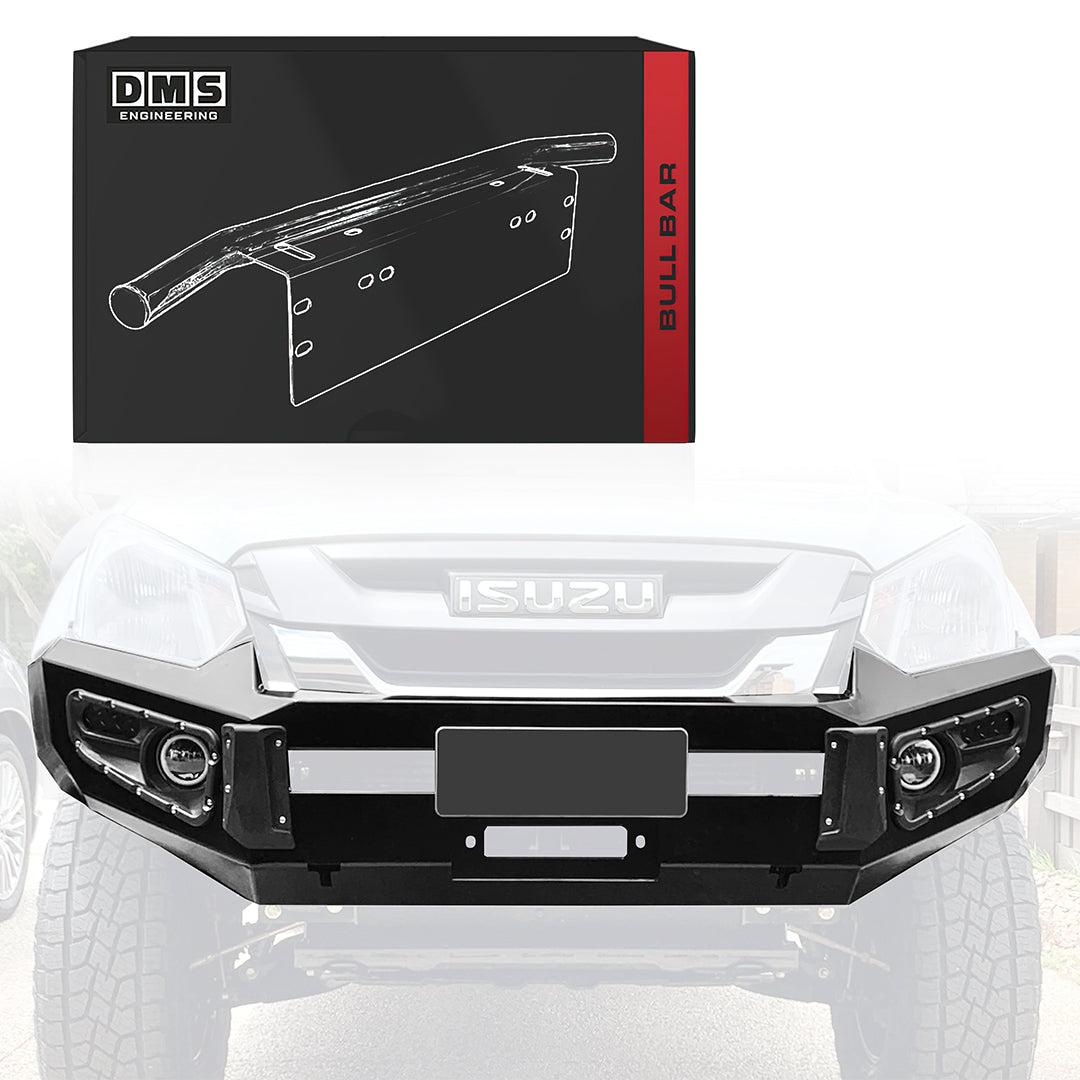 Isuzu D-MAX RT / RG (2017 - 2025) Steel Bull Bar + LED Lights