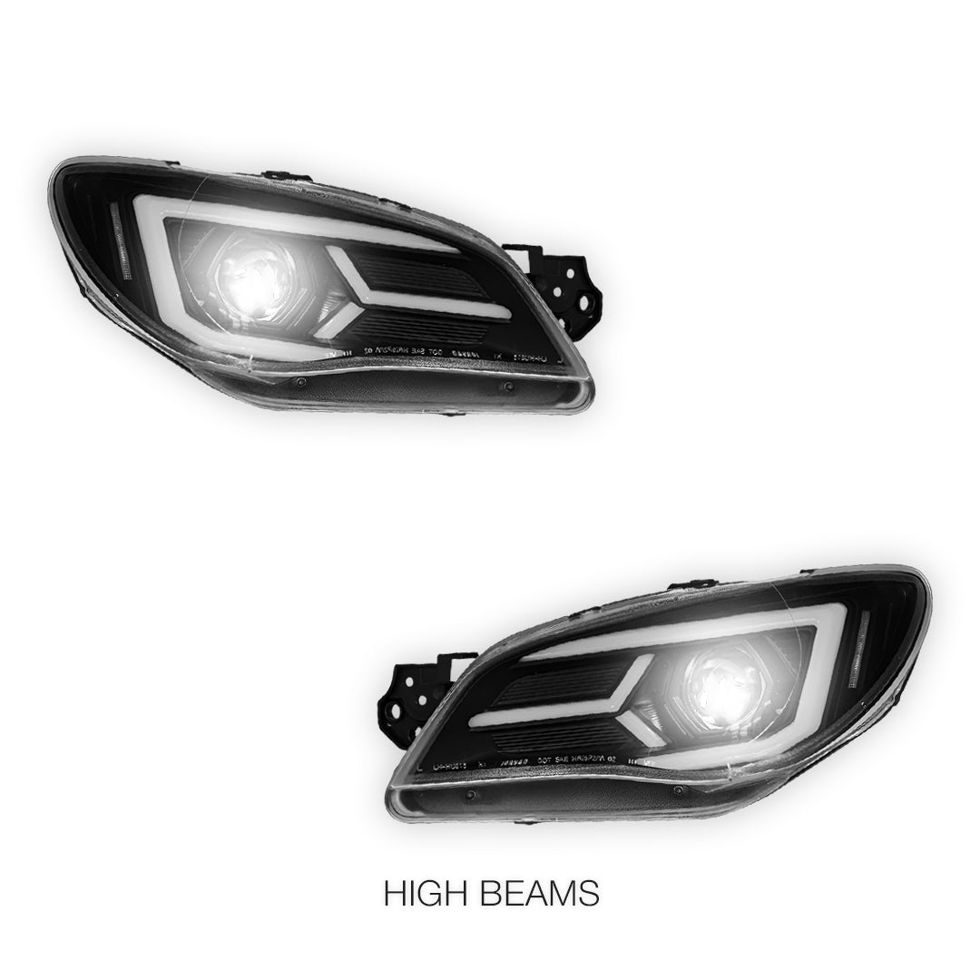Subaru Impreza GD (2005 - 2007) Halogen Model LED DRL Projector Headlights LH + RH