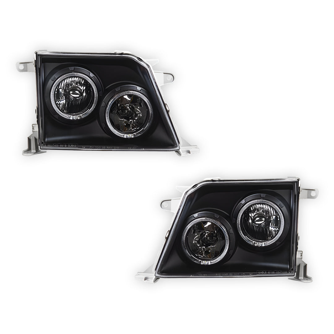Toyota LandCruiser Prado 90 Series (1997 - 2002) Angel-Eyes DRL Projector Headlights LH + RH