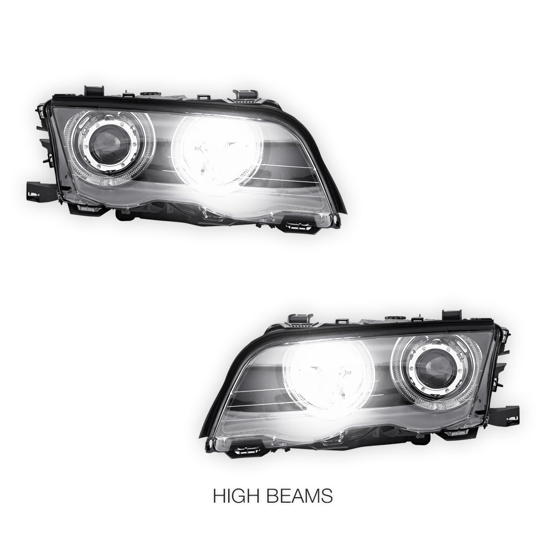 BMW 3 Series E46 Coupe (1999 - 2002) LED Angel-Eyes Projector Headlights LH + RH