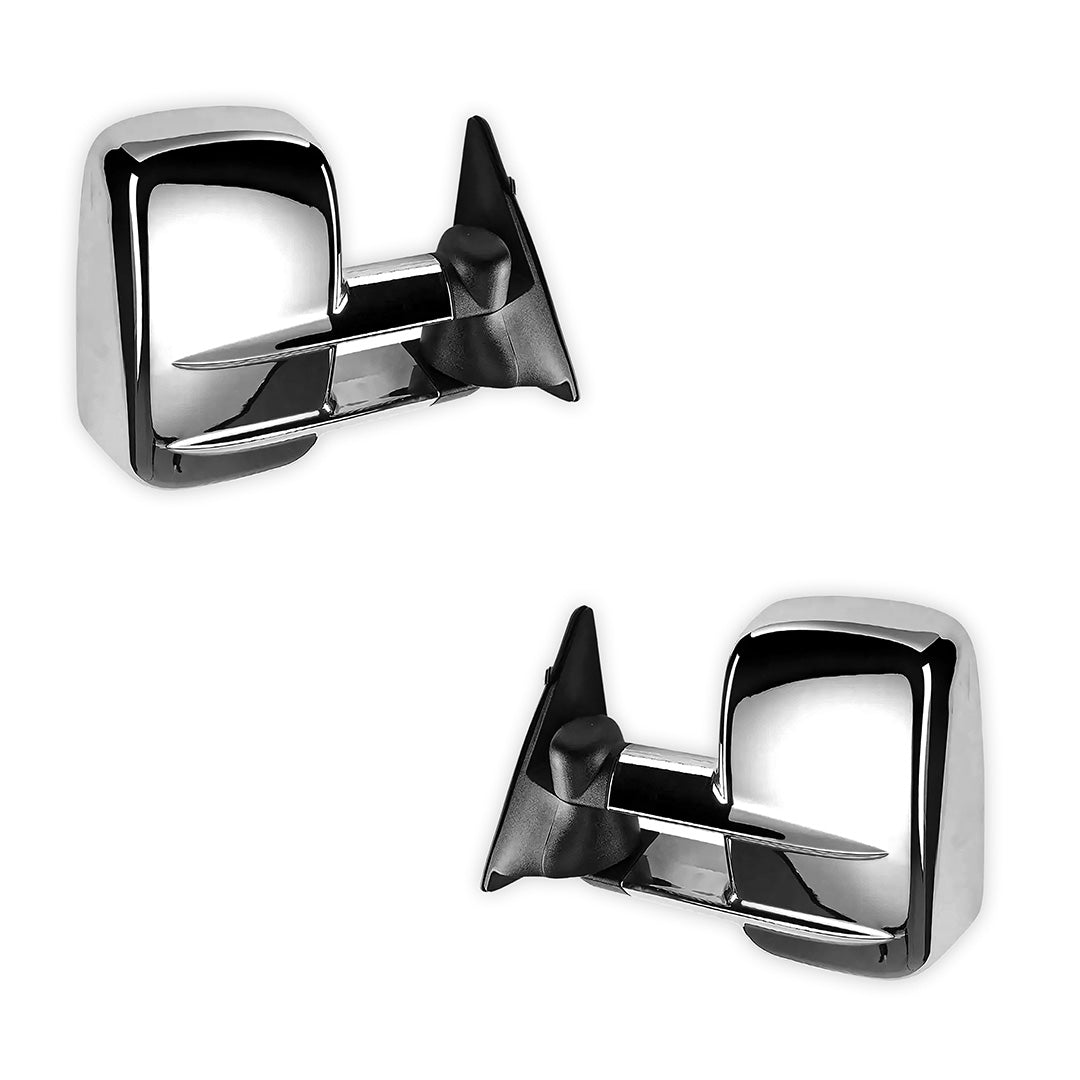 Toyota LandCruiser 100 Series (1998 - 2007) Chrome Extendable Towing Side Mirrors