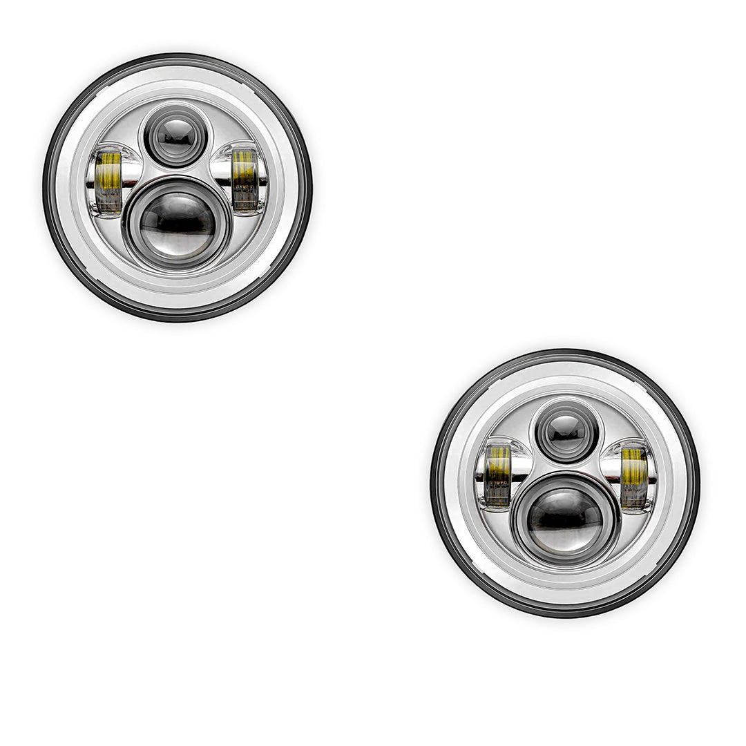 Toyota LandCruiser HZJ75 60 / 70 / 73 / 75 / 78 / 79 Series (1980 - 1999) 7" Round LED Headlights LH + RH