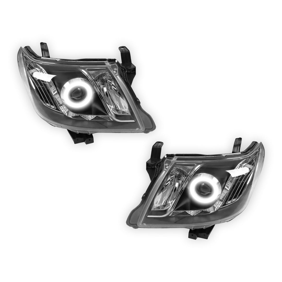 Toyota Hilux N70 (2005 - 2015) Halo Angel Eyes Projector Headlights LH + RH