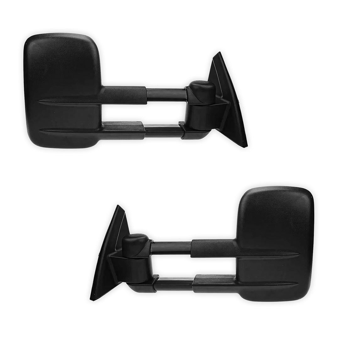 Mitsubishi Triton ML / MN (2005 - 2015) Manual Black Extendable Towing Side Mirrors