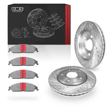 Holden Commodore VN / VG / VP / VR / VS / VT (1988 - 2000) Rear Dimple Drilled and Slotted Brake Rotors and Brake Pads LH + RH