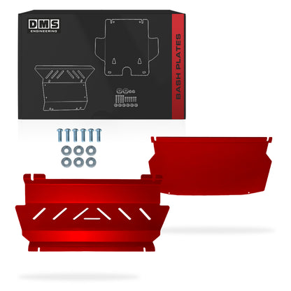 Mitsubishi Pajero NS / NT / NW / NX (2006 - 2022) Red / Silver Bash Plates