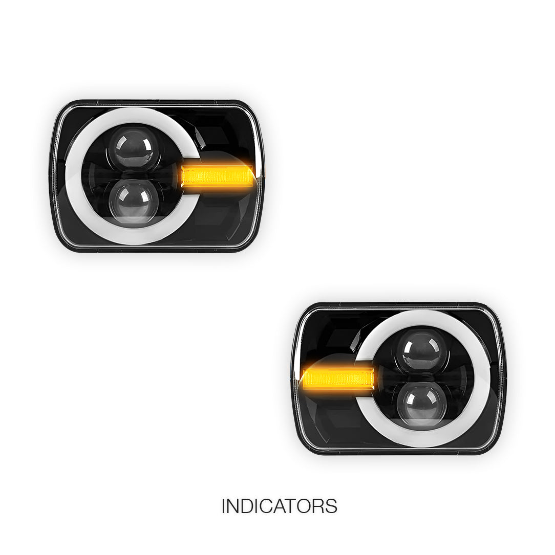 Toyota HiLux N40 / N50 / N60 (1983 - 2004) LED Halo DRL Headlights LH + RH