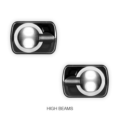 Toyota HiLux N40 / N50 / N60 (1983 - 2004) LED Halo DRL Headlights LH + RH