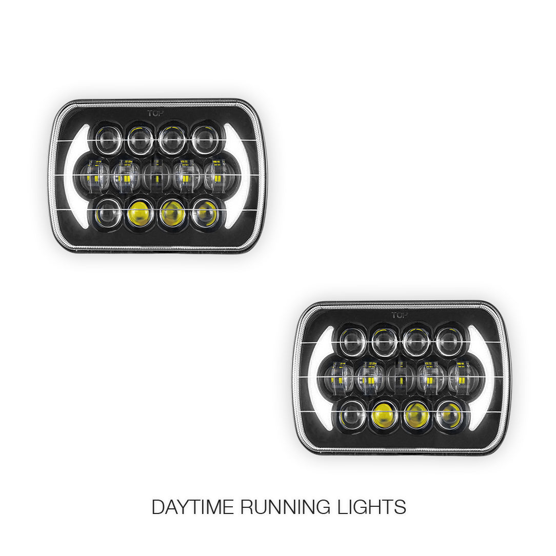 Toyota HiLux N40 / N50 / N60 (1983 - 2004) LED Halo DRL Headlights LH + RH