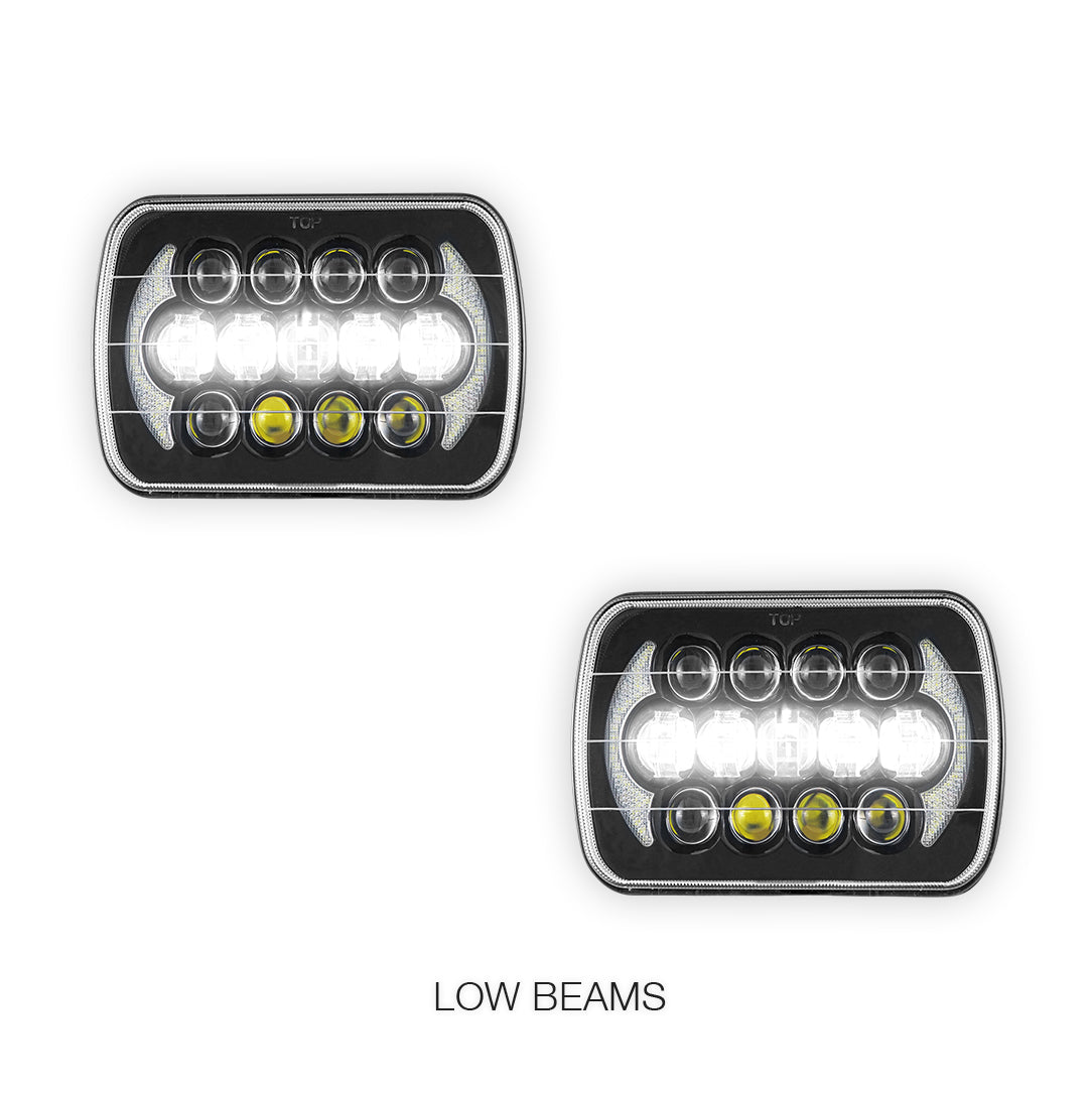 Toyota HiLux N40 / N50 / N60 (1983 - 2004) LED Halo DRL Headlights LH + RH