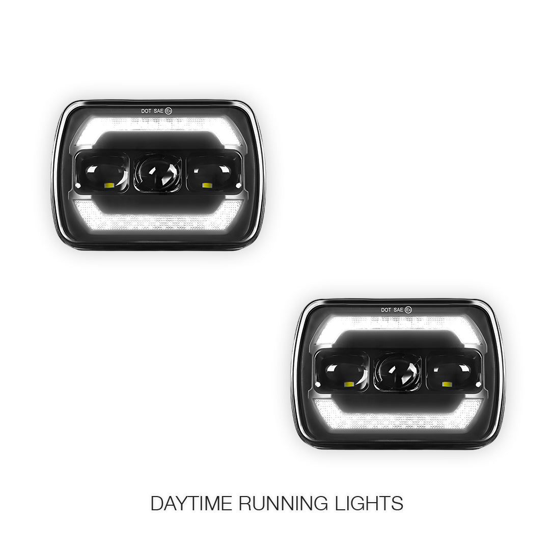 Toyota HiLux N40 / N50 / N60 (1983 - 2004) LED Halo DRL Headlights LH + RH