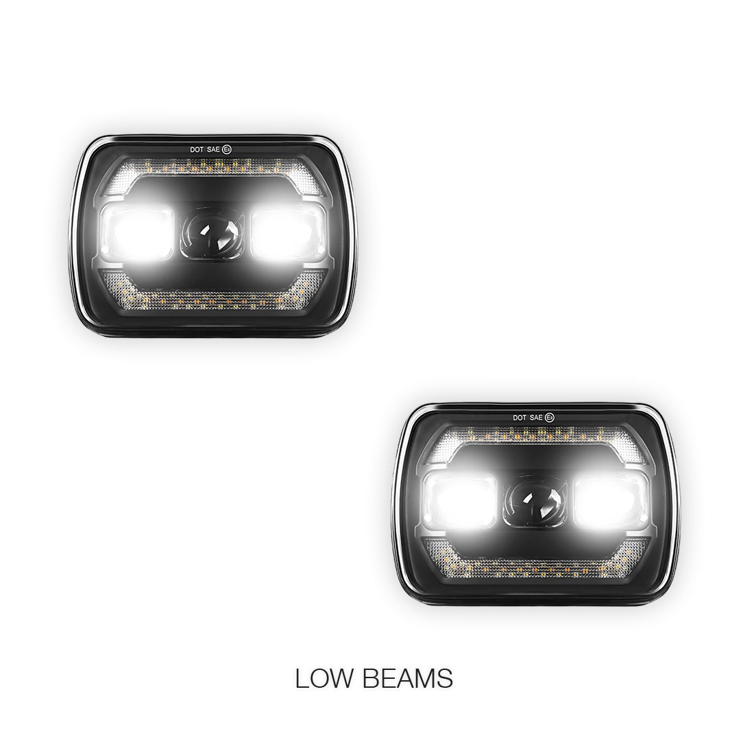 Toyota HiLux N40 / N50 / N60 (1983 - 2004) LED Halo DRL Headlights LH + RH