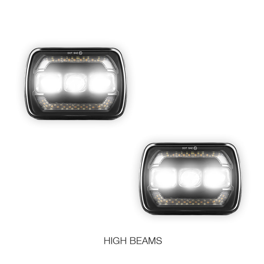 Toyota HiLux N40 / N50 / N60 (1983 - 2004) LED Halo DRL Headlights LH + RH