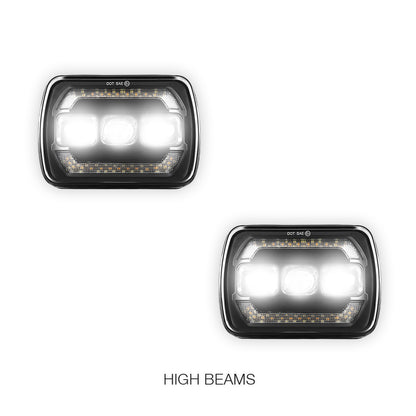 Toyota HiLux N40 / N50 / N60 (1983 - 2004) LED Halo DRL Headlights LH + RH