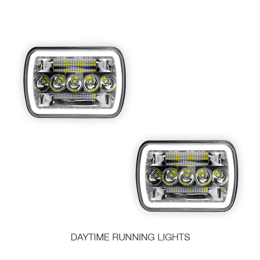 Toyota HiLux N40 / N50 / N60 (1983 - 2004) LED Halo DRL Headlights LH + RH