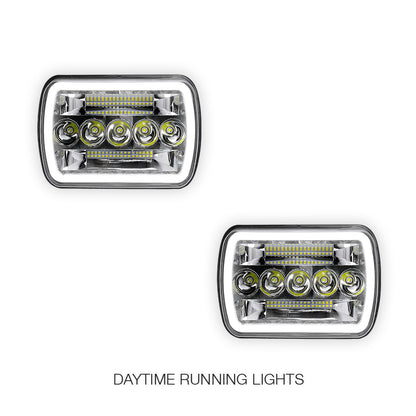 Toyota HiLux N40 / N50 / N60 (1983 - 2004) LED Halo DRL Headlights LH + RH