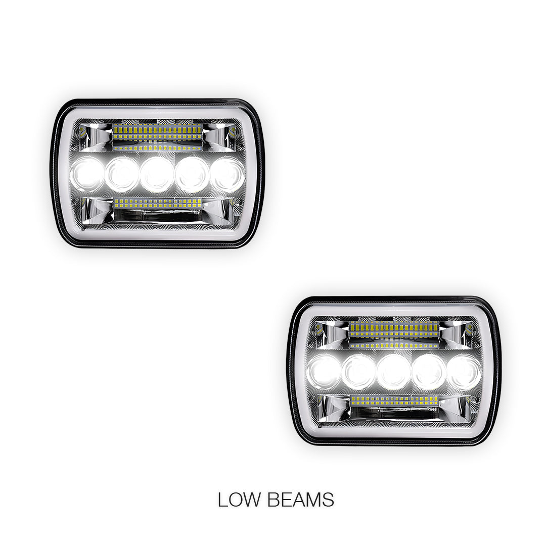 Toyota HiLux N40 / N50 / N60 (1983 - 2004) LED Halo DRL Headlights LH + RH