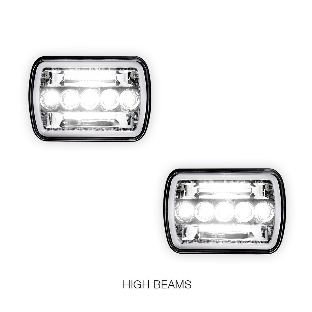 Toyota HiLux N40 / N50 / N60 (1983 - 2004) LED Halo DRL Headlights LH + RH
