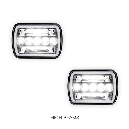 Toyota HiLux N40 / N50 / N60 (1983 - 2004) LED Halo DRL Headlights LH + RH