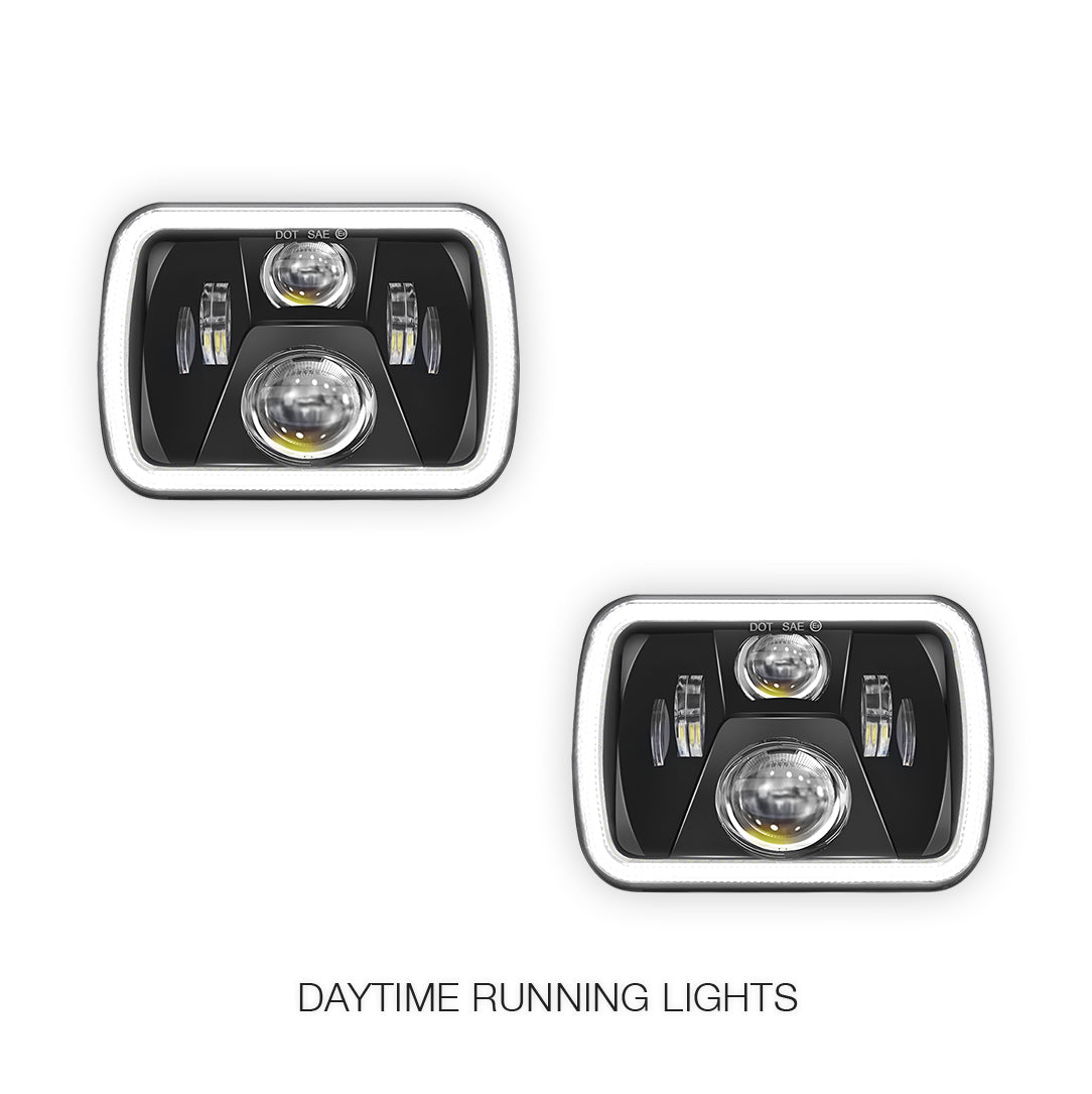 Toyota HiLux N40 / N50 / N60 (1983 - 2004) LED Halo DRL Headlights LH + RH