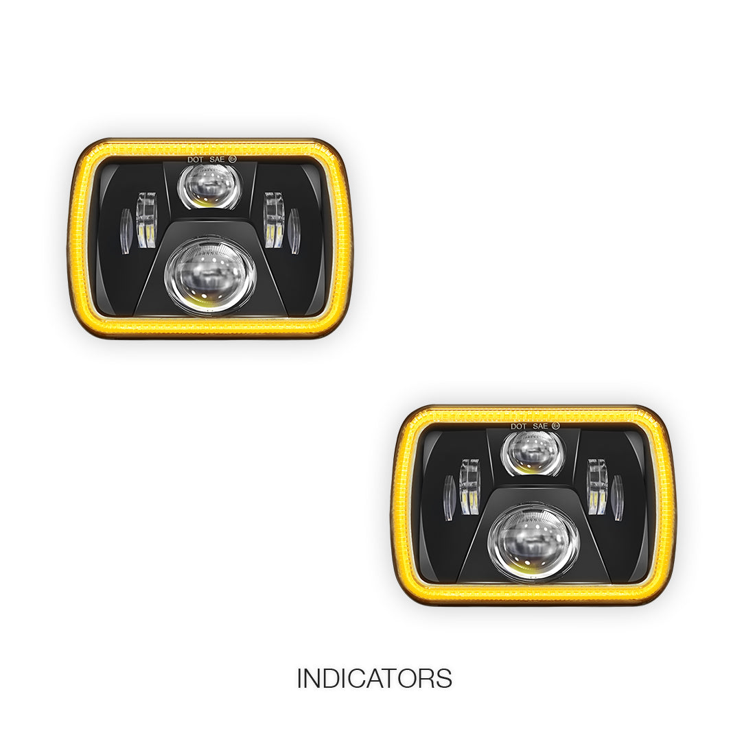 Toyota HiLux N40 / N50 / N60 (1983 - 2004) LED Halo DRL Headlights LH + RH