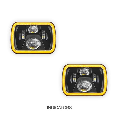 Toyota HiLux N40 / N50 / N60 (1983 - 2004) LED Halo DRL Headlights LH + RH