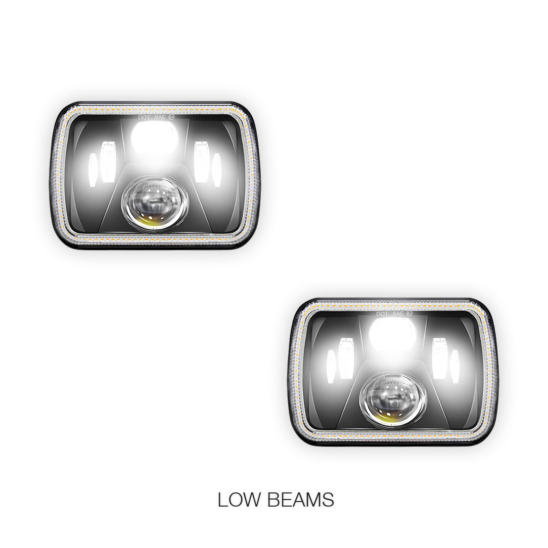 Toyota HiLux N40 / N50 / N60 (1983 - 2004) LED Halo DRL Headlights LH + RH