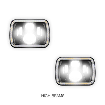 Toyota HiLux N40 / N50 / N60 (1983 - 2004) LED Halo DRL Headlights LH + RH