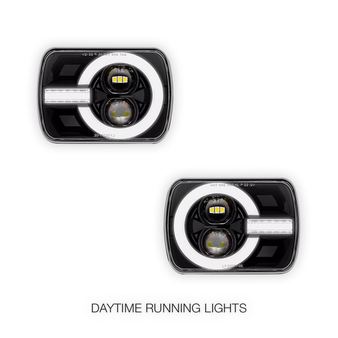 Nissan Navara D21 (1986 - 1997) LED Headlights Halo DRL  LH + RH