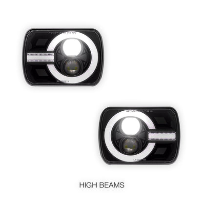 Nissan Navara D21 (1986 - 1997) LED Headlights Halo DRL  LH + RH