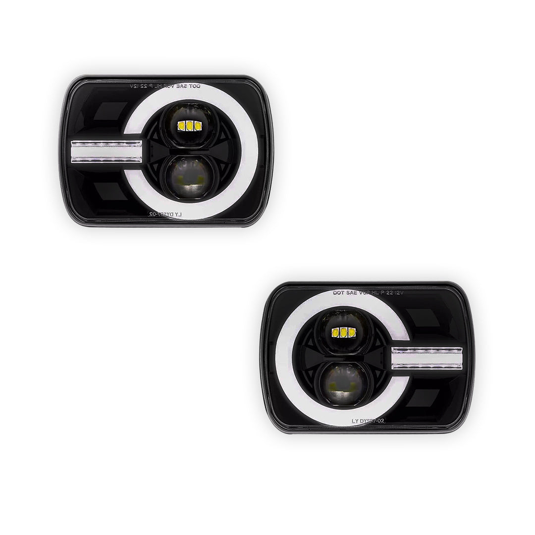 Nissan Navara D21 (1986 - 1997) LED Headlights Halo DRL  LH + RH