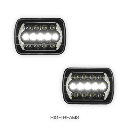 Nissan Navara D21 (1986 - 1997) LED Headlights Halo DRL  LH + RH