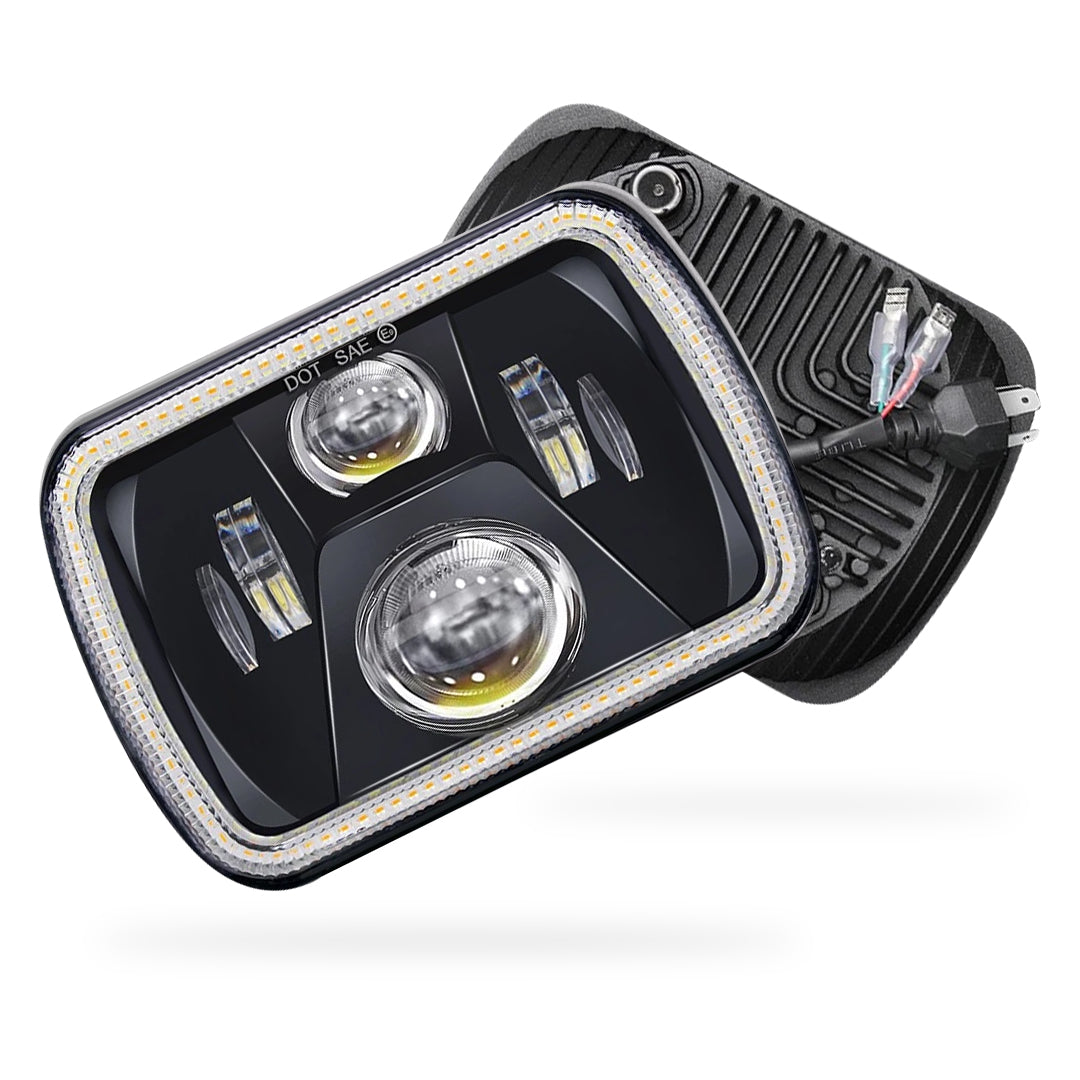 Nissan Navara D21 (1986 - 1997) LED Headlights Halo DRL  LH + RH