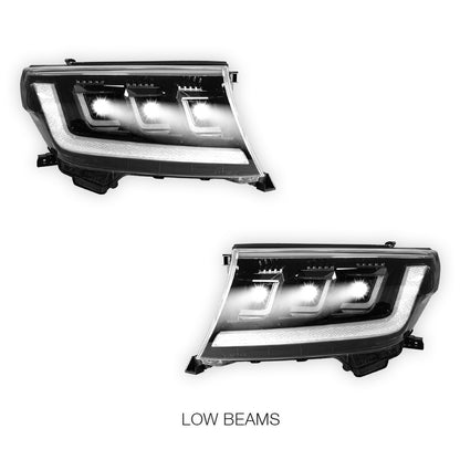 Toyota LandCruiser 200 Series (2007 - 2014) LED Headlights Halo DRL  LH + RH