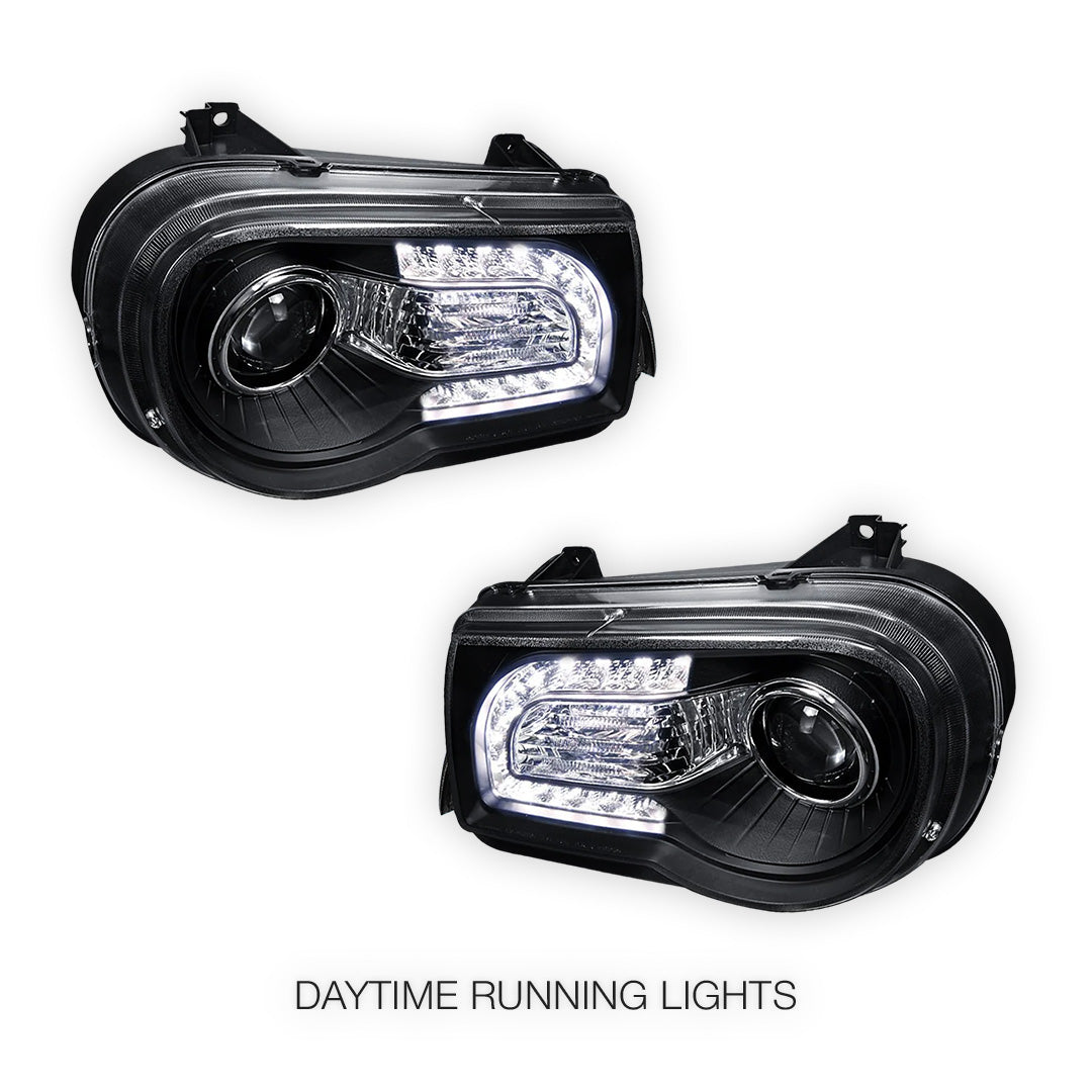 Chrysler 300C (2005 - 2012) LED Angel-Eyes Projector Headlights DRL LH + RH