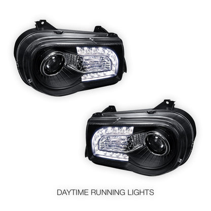 Chrysler 300C (2005 - 2012) LED Angel-Eyes Projector Headlights DRL LH + RH