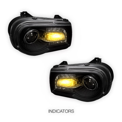 Chrysler 300C (2005 - 2012) LED Angel-Eyes Projector Headlights DRL LH + RH