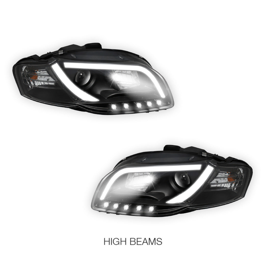 Audi A4 B7 (2005 - 2008) 3D LED DRL Projector Headlights LH + RH