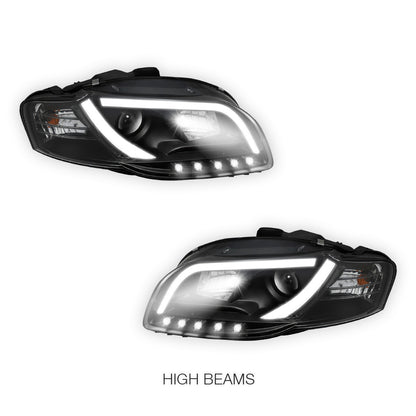 Audi A4 B7 (2005 - 2008) 3D LED DRL Projector Headlights LH + RH