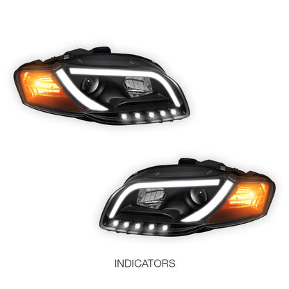 Audi A4 B7 (2005 - 2008) 3D LED DRL Projector Headlights LH + RH