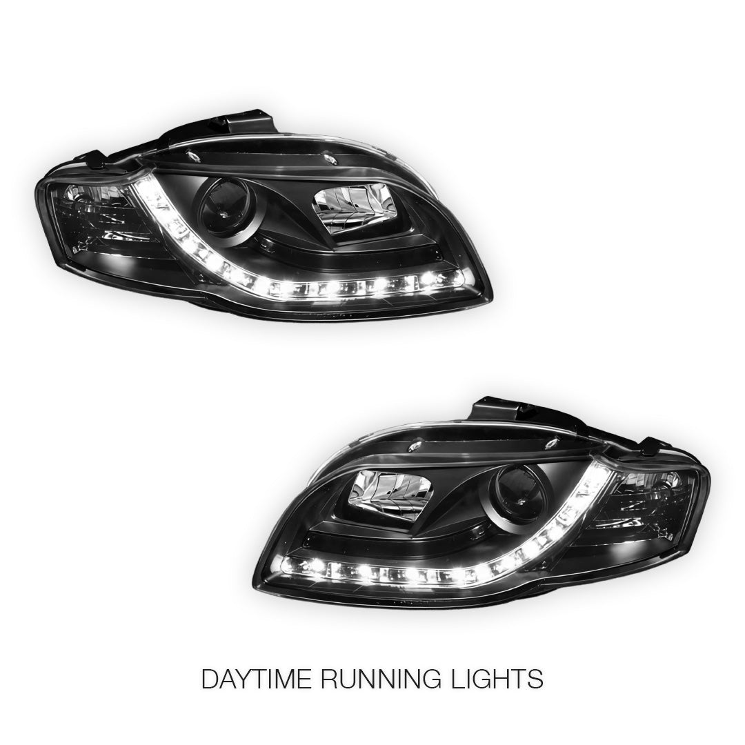 Audi A4 B7 (2005 - 2008) 3D LED DRL Projector Headlights LH + RH