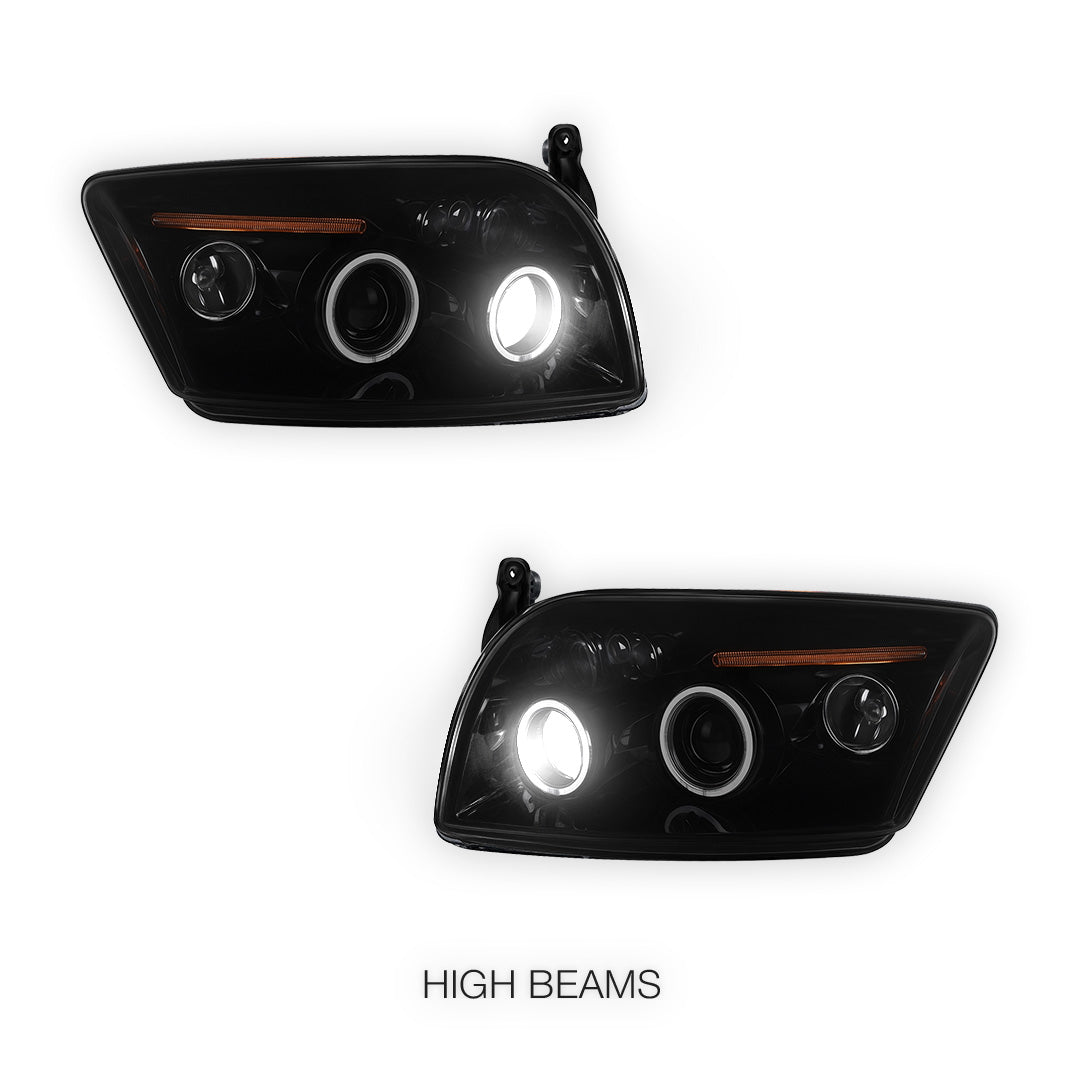 Dodge Caliber PM (2006 - 2012) Angel-Eyes DRL Projector Headlights LH + RH