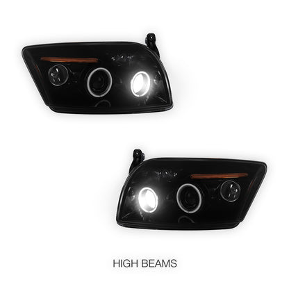 Dodge Caliber PM (2006 - 2012) Angel-Eyes DRL Projector Headlights LH + RH