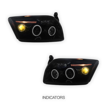 Dodge Caliber PM (2006 - 2012) Angel-Eyes DRL Projector Headlights LH + RH