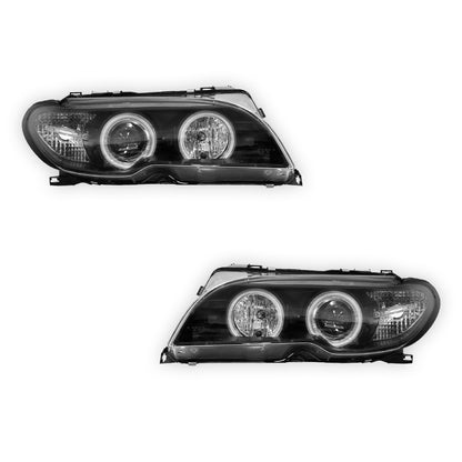 BMW 3 Series E46 (2003 - 2005) HID / Xenon Model CCFL Angel-Eyes Projector Headlights LH + RH