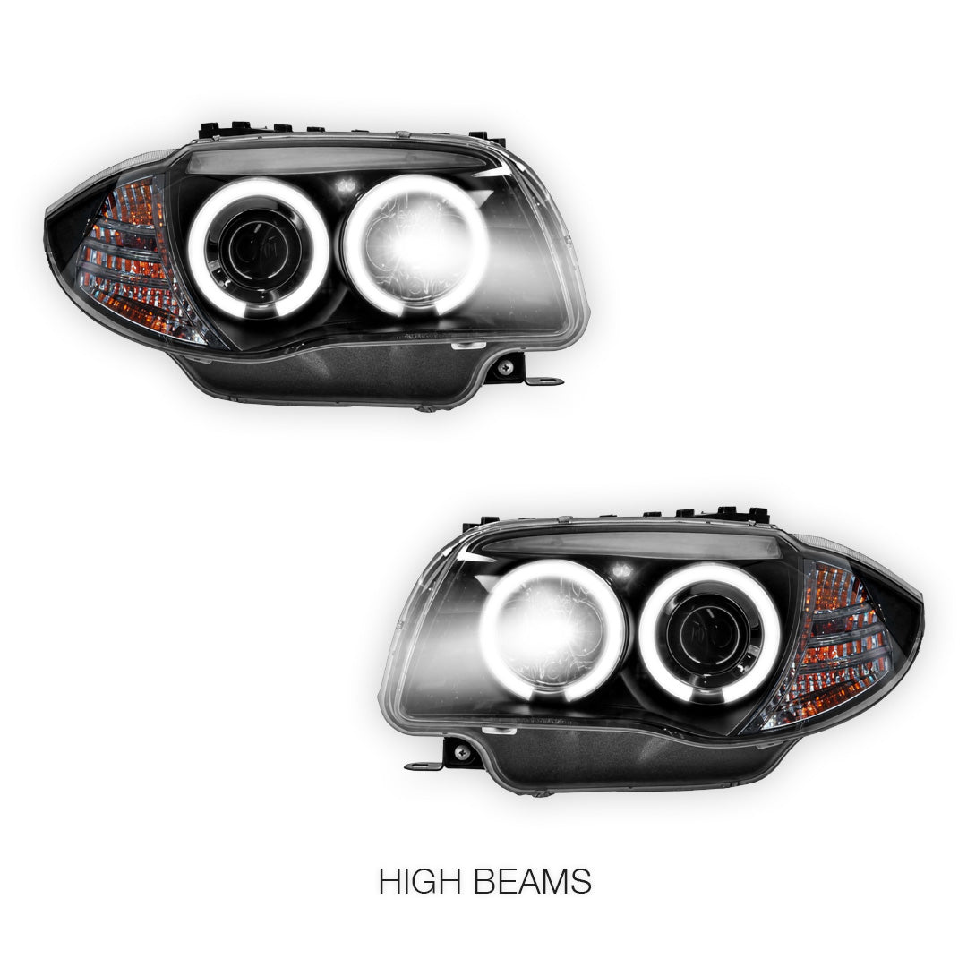 BMW 1 Series E81 / E82 / E87 / E88 (2004 - 2013) Halogen Model DRL Projector Headlights LH + RH