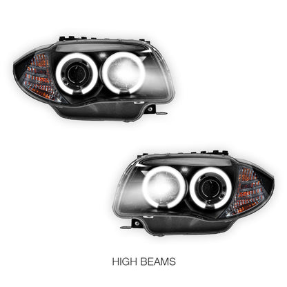 BMW 1 Series E81 / E82 / E87 / E88 (2004 - 2013) Halogen Model DRL Projector Headlights LH + RH