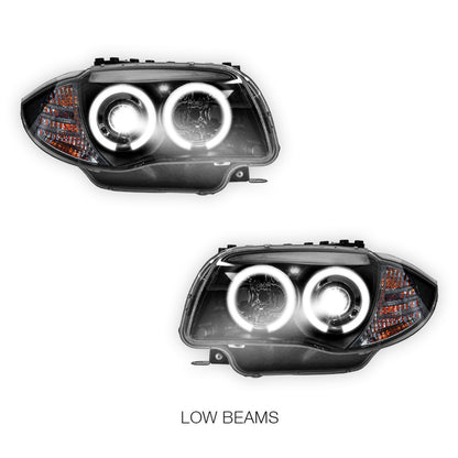 BMW 1 Series E81 / E82 / E87 / E88 (2004 - 2013) Halogen Model DRL Projector Headlights LH + RH